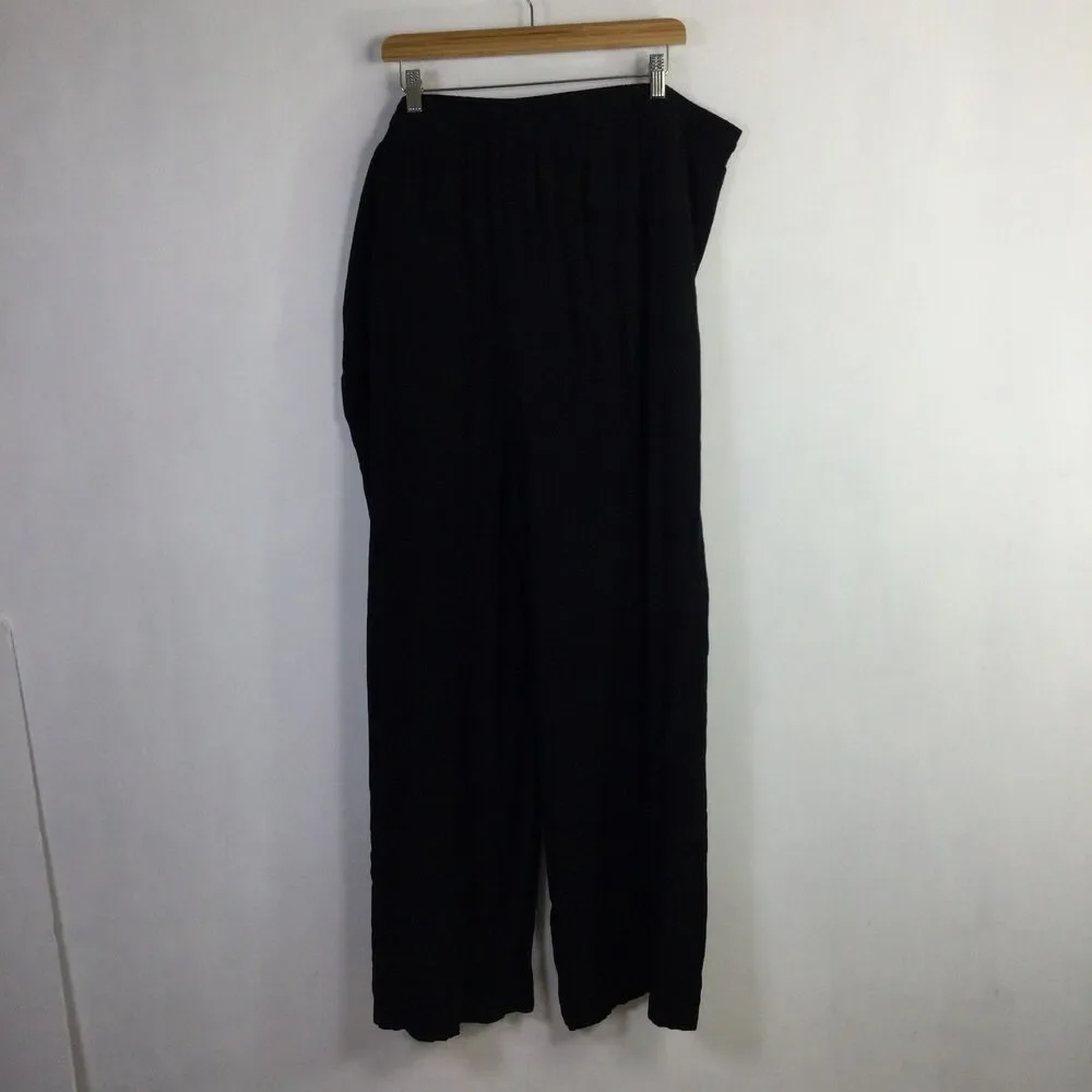 Torrid Womens Wide-Leg Pull-On Tall Pants Drawstring Waist Black Size 3X Tall - Picture 2 of 16